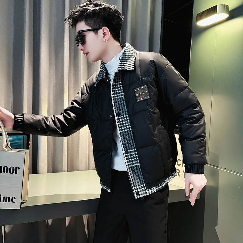 棉服男款冬季外套男装2024新款翻领保暖棉袄男士棉衣男式冬天外衣