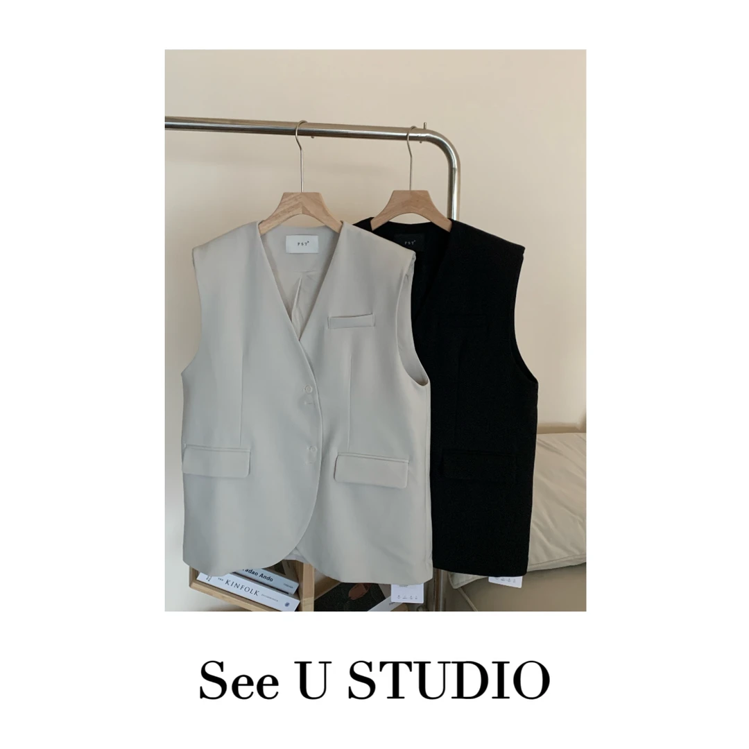 NO退圆弧通勤西服马夹13138