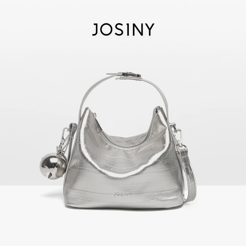 卓诗尼包包女2024新款风感波粒原创饭盒包鳗鱼纹牛皮单肩包斜挎包