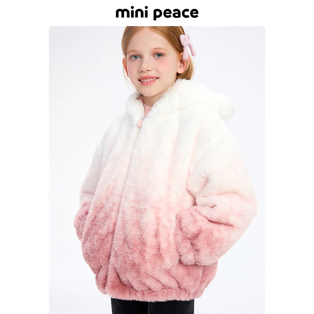 MINIPEACE太平鸟童装女童仿羊羔绒外套1146