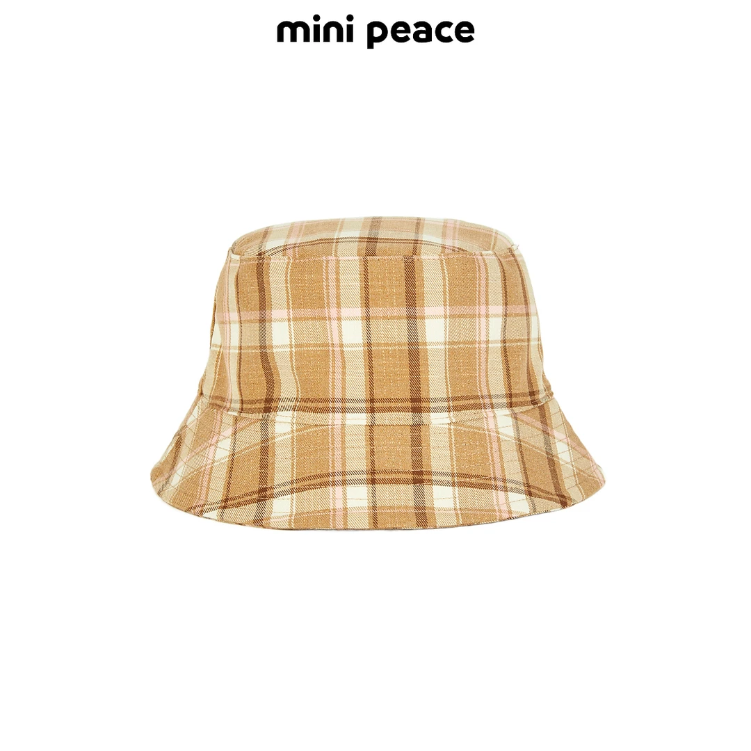 MINIPEACE太平鸟童装儿童渔夫帽格纹男女童同款帽子秋冬遮阳帽