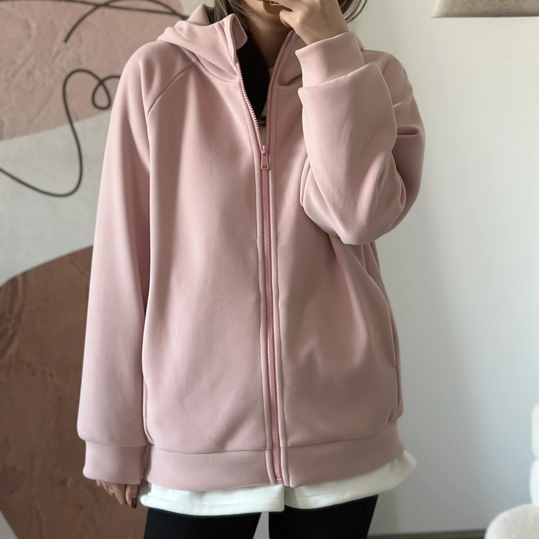 【NANA】秋冬加厚连帽情侣外套女保暖防风卫衣韩版百搭显瘦男A0561