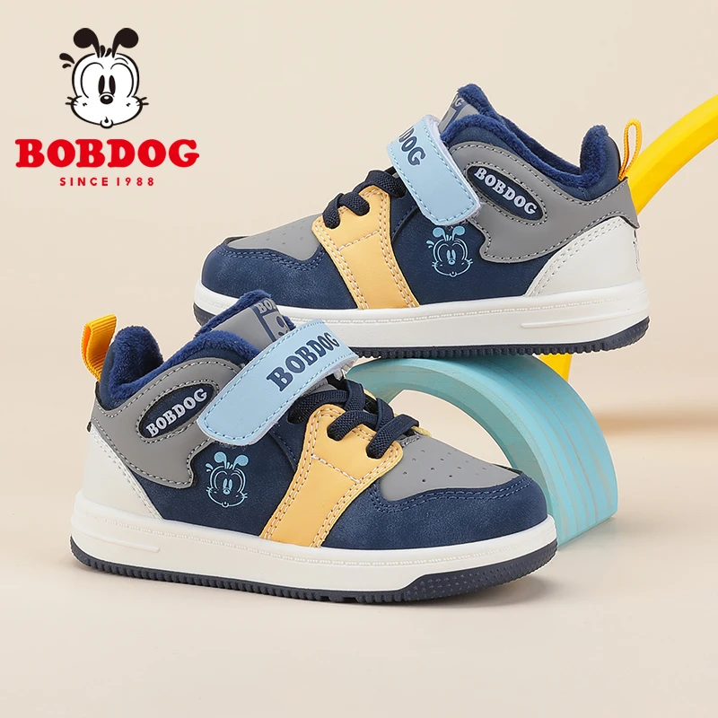 巴布豆童鞋宝宝鞋子2025冬季新款加绒二棉鞋小童软底学步鞋运动鞋