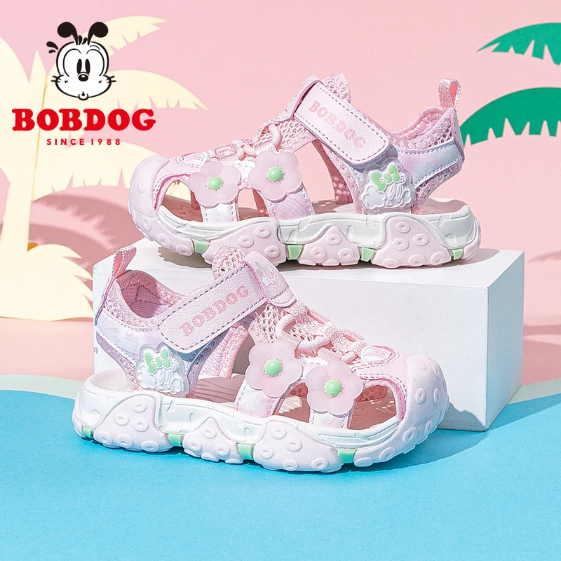 巴布豆童鞋女童凉鞋公主鞋夏季新款软底包头溯溪鞋休闲儿童沙滩鞋