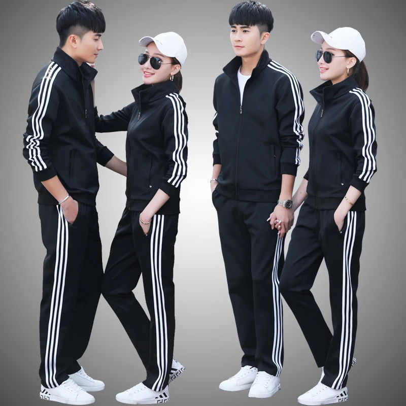 男女运动套装春秋季新款跑步健身休闲大码运动套装情侣运动服套装