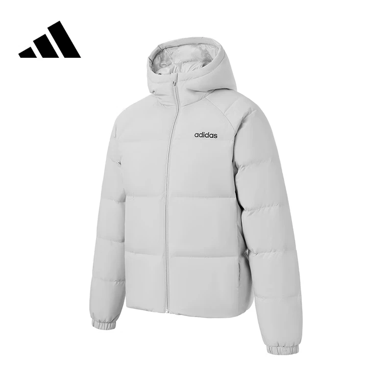 阿迪达斯羽绒服男装外套秋季新款保暖时尚短款连帽鸭绒运动JW1655