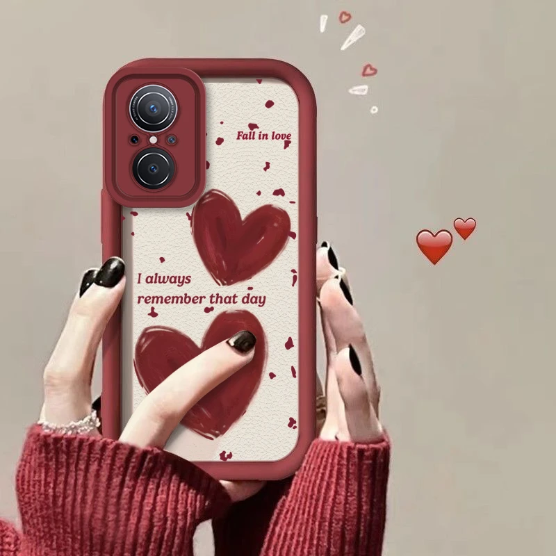 华为Nova9se手机壳油画爱心JLN-AL00网红女款软壳全包防摔可爱新