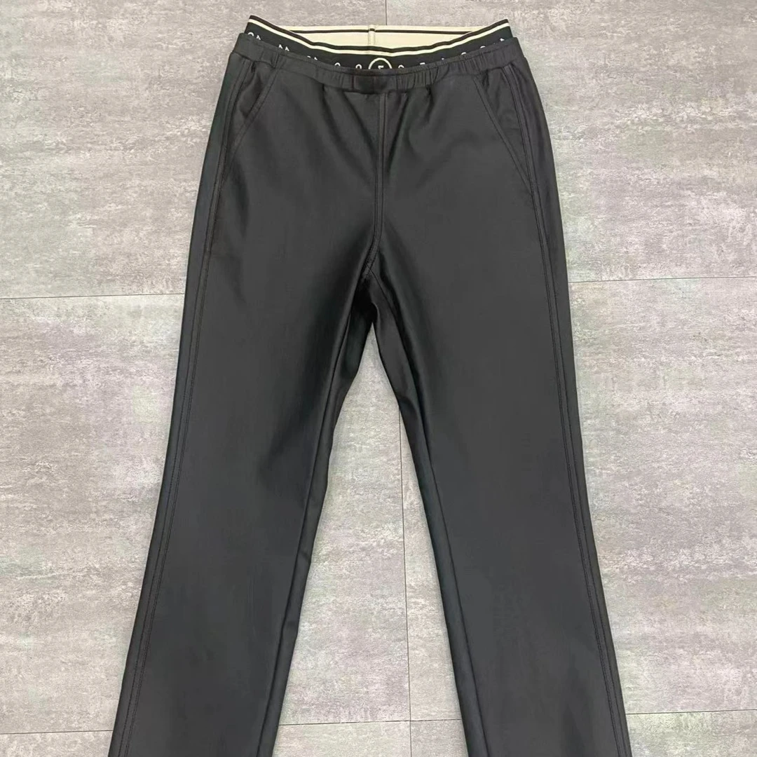 1605涂层商务打底裤黑色秋时尚休闲裤修身弹力百搭经典裤子