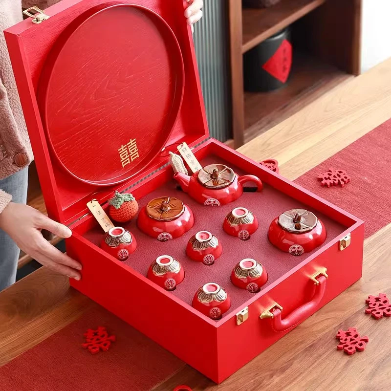 送闺蜜新婚礼物实用新人订婚礼品新娘茶具套装伴手礼柿柿如意陪嫁