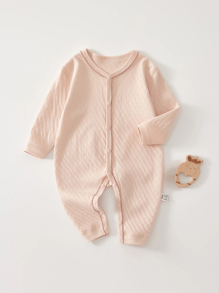 婴儿连体衣纯棉无骨新生儿衣服春秋款打底睡衣宝宝春装哈衣爬爬服