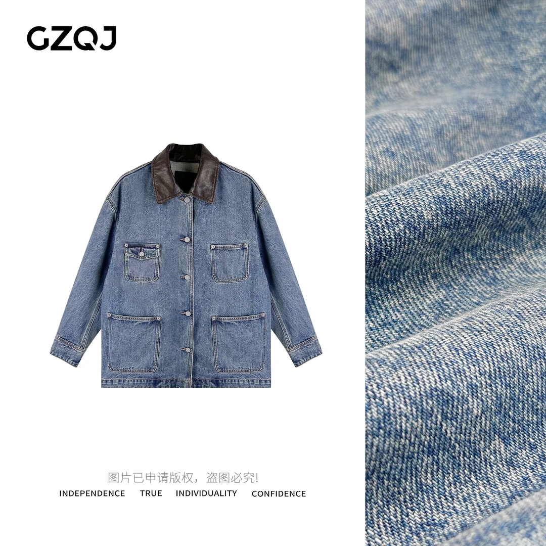 老琴私服【卓尔不凡】设计百搭轻奢气质显瘦拼接重工牛仔外套女3698