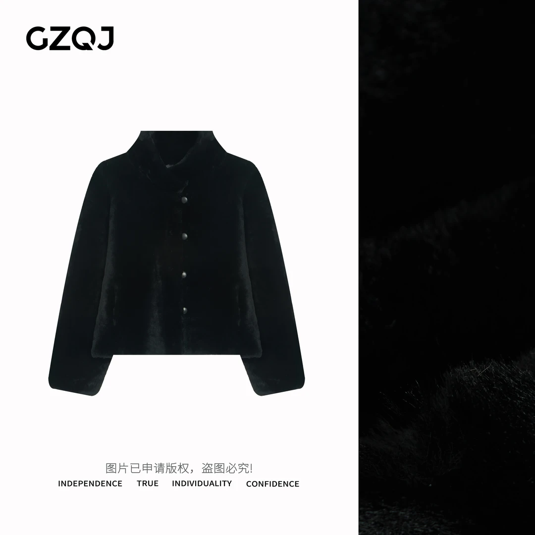 老琴私服【温暖小桑拿】设计感轻奢保暖加厚羊皮毛一体外套女93037