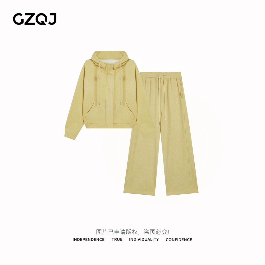 老琴私服【休闲主义】加绒时尚百搭卫衣上衣女+阔腿裤两件套装2388