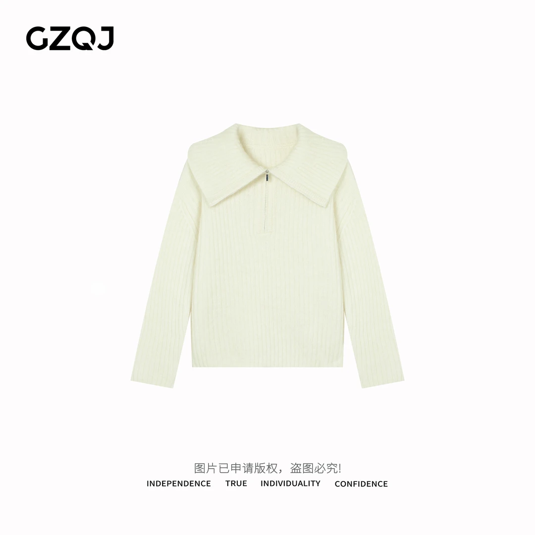 老琴私服【优雅如你】慵懒高级感翻领针织衫软糯长袖毛衣女冬95130