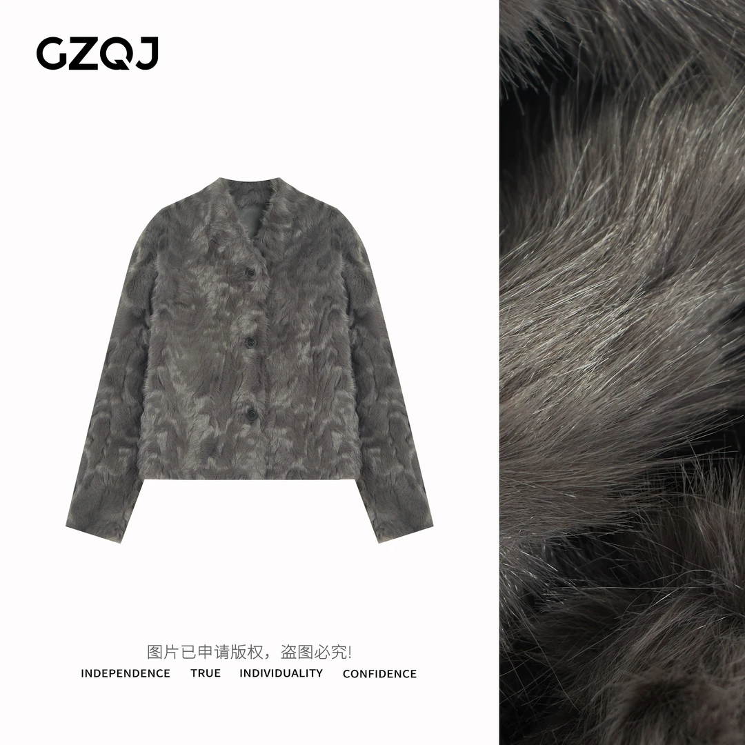 老琴私服【初雪限定】高级感加厚保暖时尚毛毛短外套女冬上衣34896