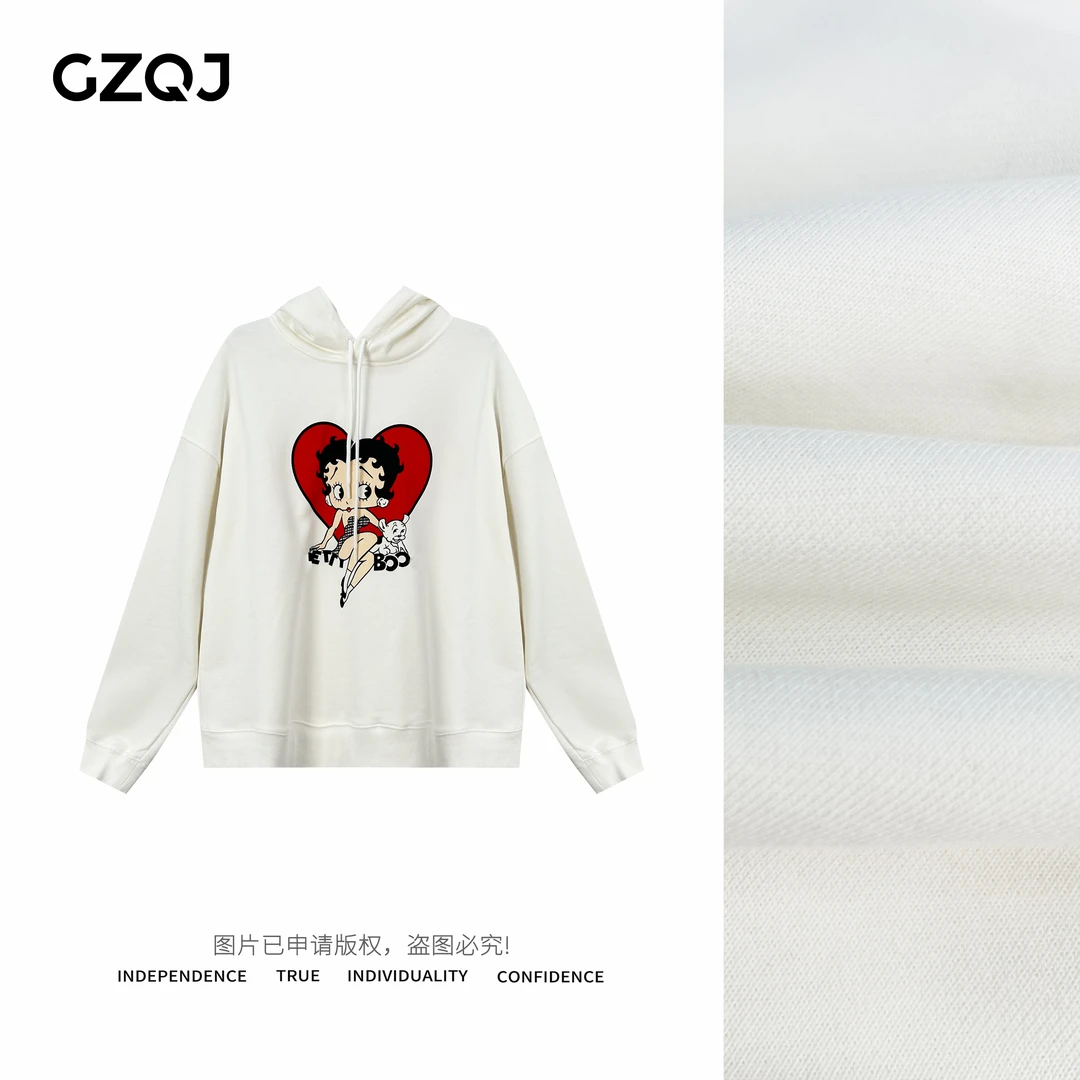 老琴私服【精致女郎】小众设计感宽松连帽套头卫衣女秋季新款3199