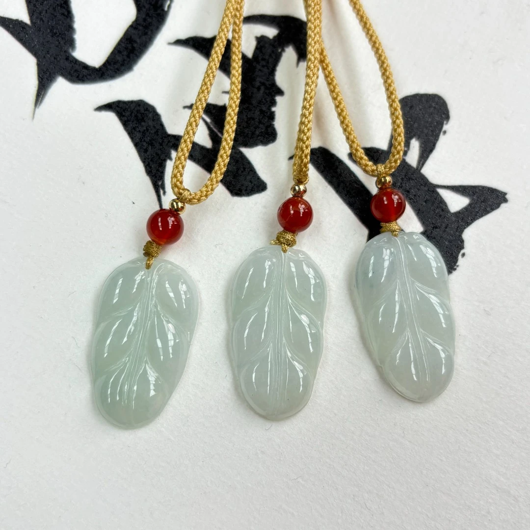 『手镯七仙女』翡翠叶子吊坠/381990/多样性发一件 编绳子