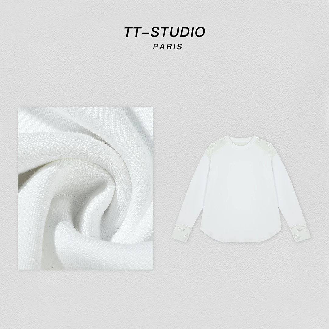 【东方气韵】320g重经典纯色国风设计新中式休闲时尚长袖T恤T258