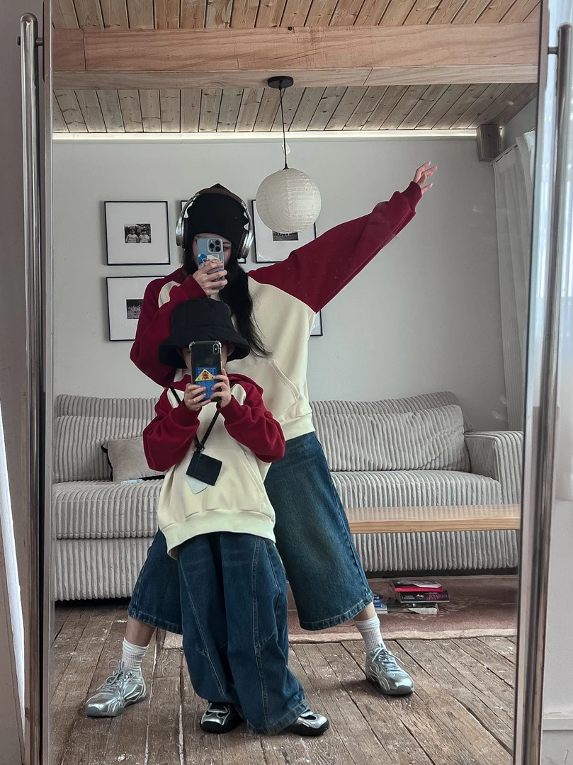 【主播推荐】【顾奈】QZ615秋季宽松连帽亲子卫衣