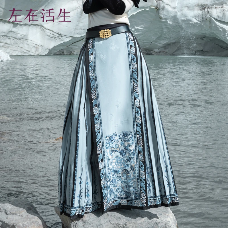 【林栖马面裙】生活在左改良绣花高腰气质复古国潮马面裙1933161