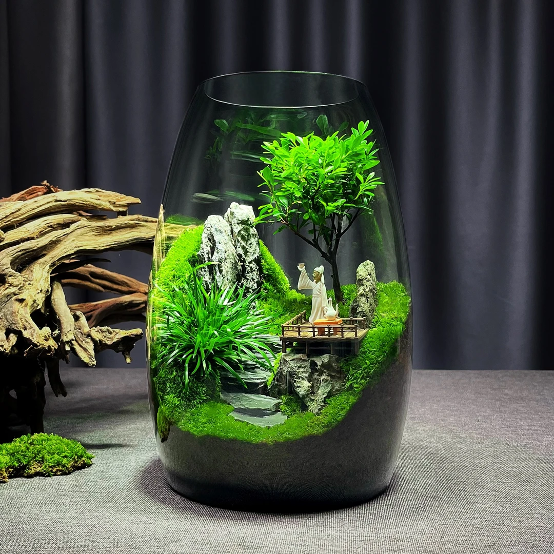 青苔专属【云海间】大尺寸桌面景观创意办公室绿植盆景成品高端摆件