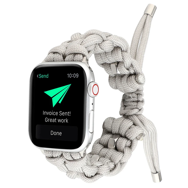 适用于苹果手表applewatchS9运动户外编织伞绳表带iwatch78代