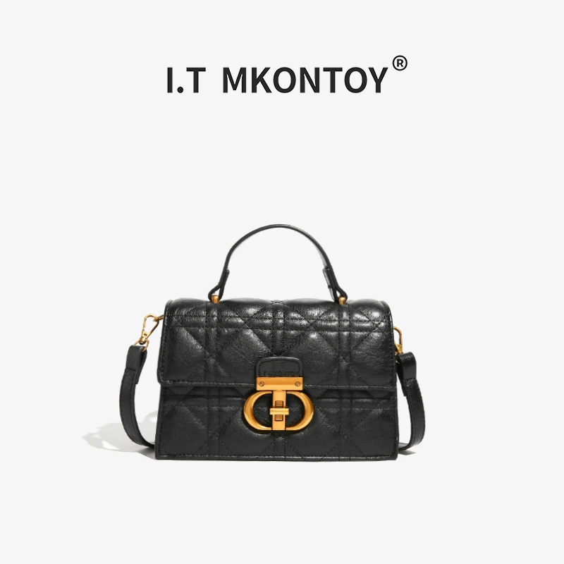 经典小众单肩气质轻奢时尚斜挎包黑色1030