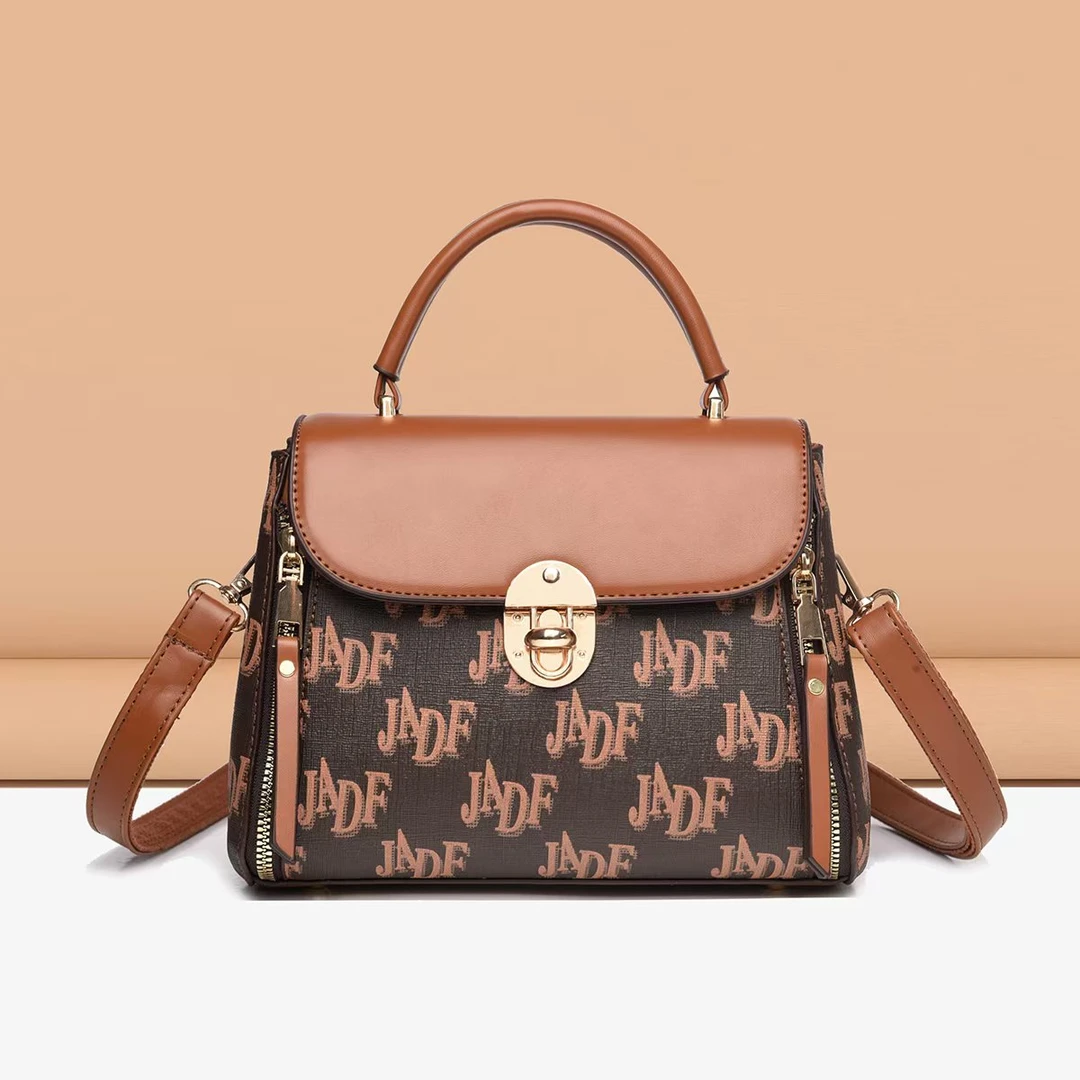 【缇奥】时尚单肩包轻奢手提包大容量包包8297棕色