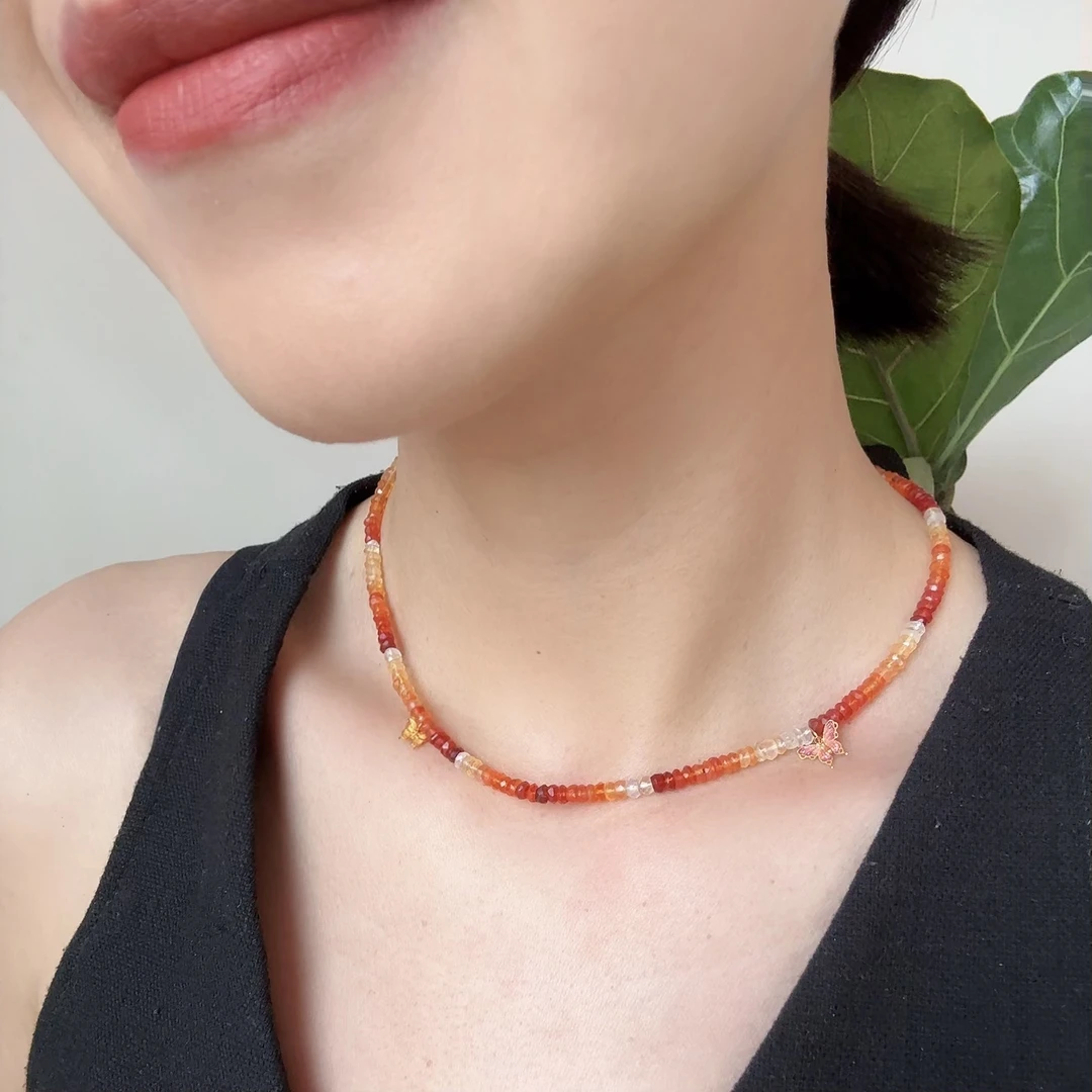 【离火】豹豹法式珠宝 18k欧泊项链 彩色