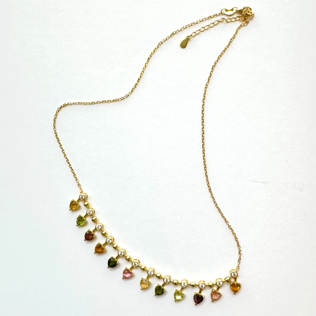 【小彩灯】豹豹法式珠宝 银镶碧玺项链