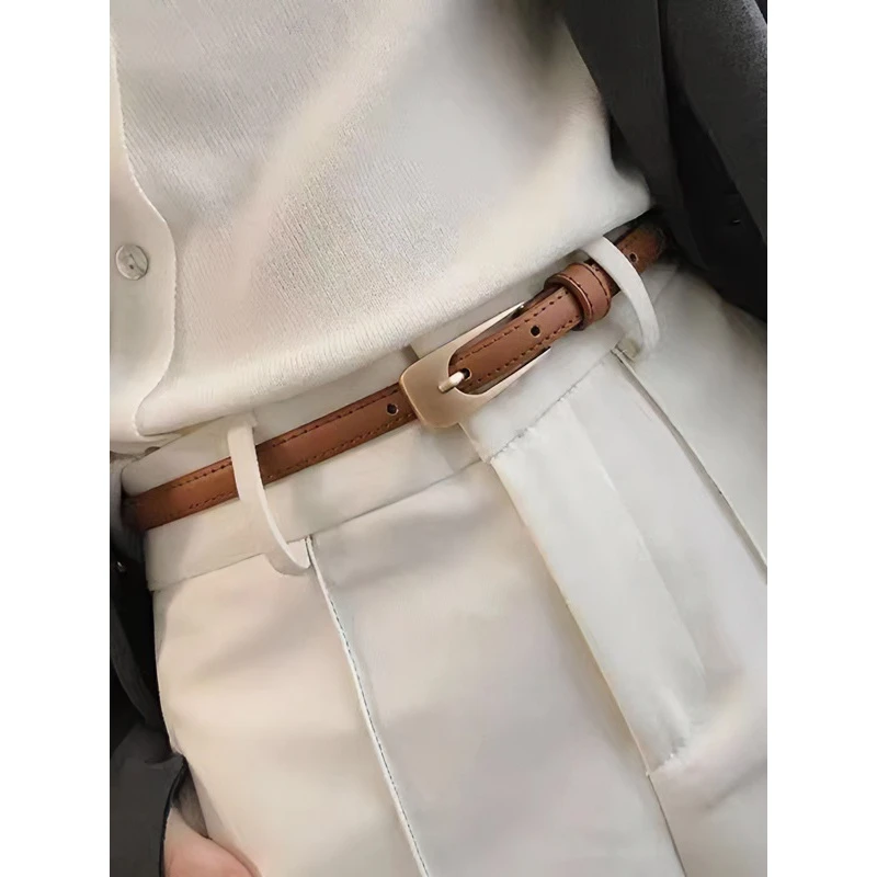 复古气质显瘦细腰带女配西装腰链收腰ins风潮黑色小皮带百搭女士