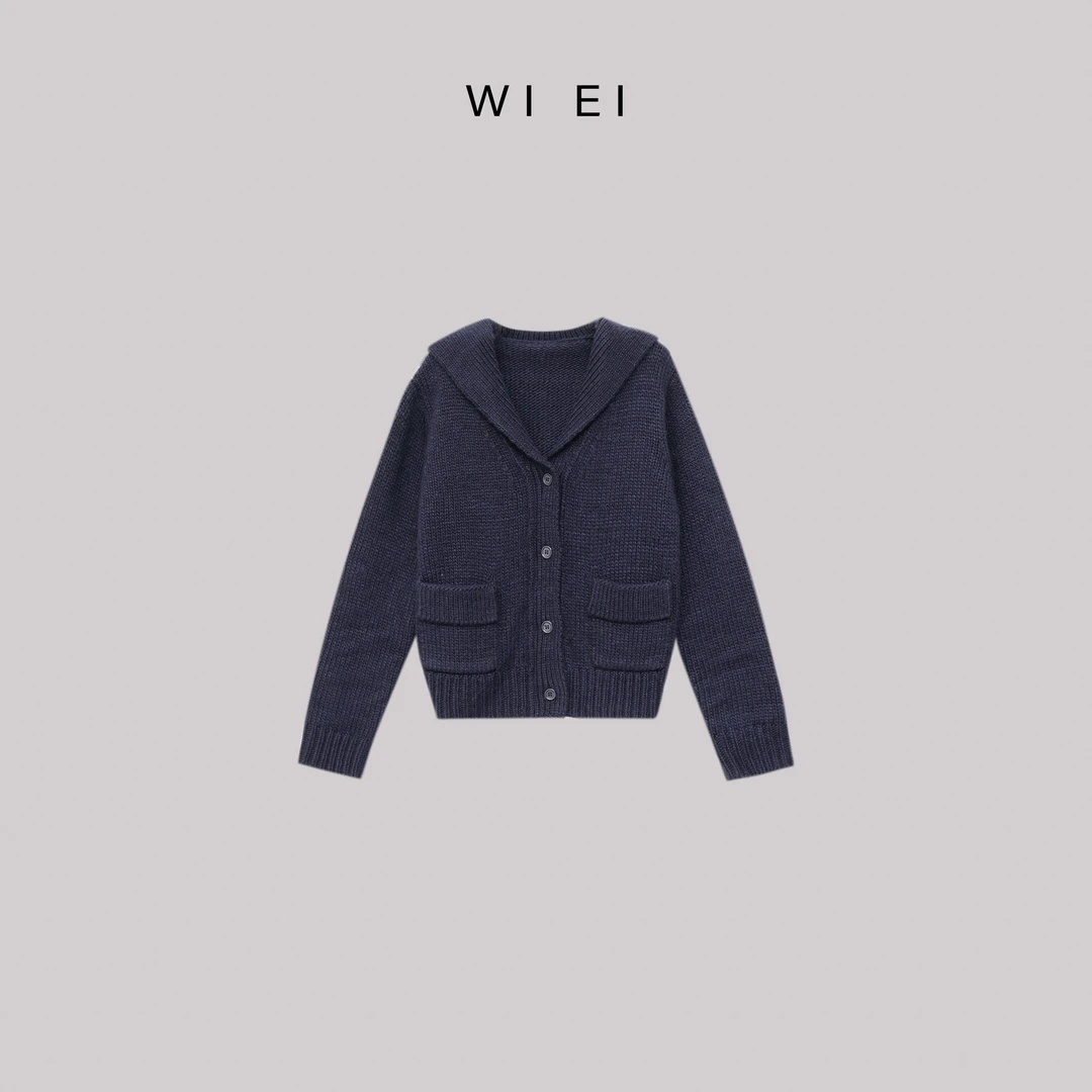 《WI EI》法式复古 慵懒风 短款毛衣外套  7A115