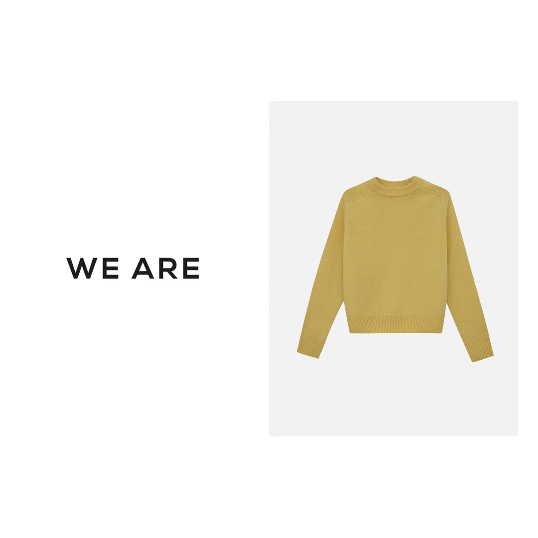 《WE ARE》多巴胺 圆领 短款毛衣 DT26051