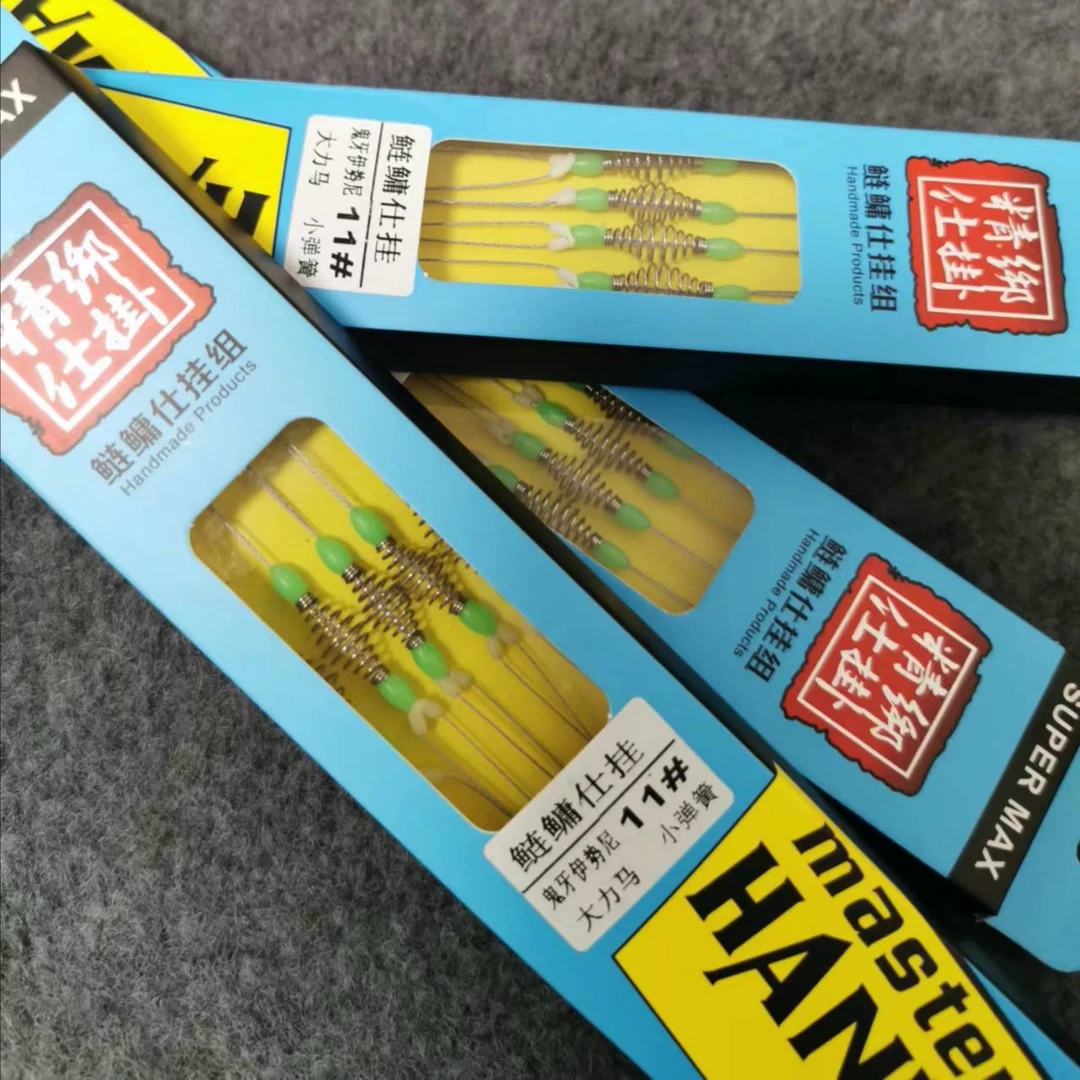 海美人手工精绑成品子线双钩鲢鳙弹簧钩伊势尼鱼钩仕挂防缠绕鬼牙