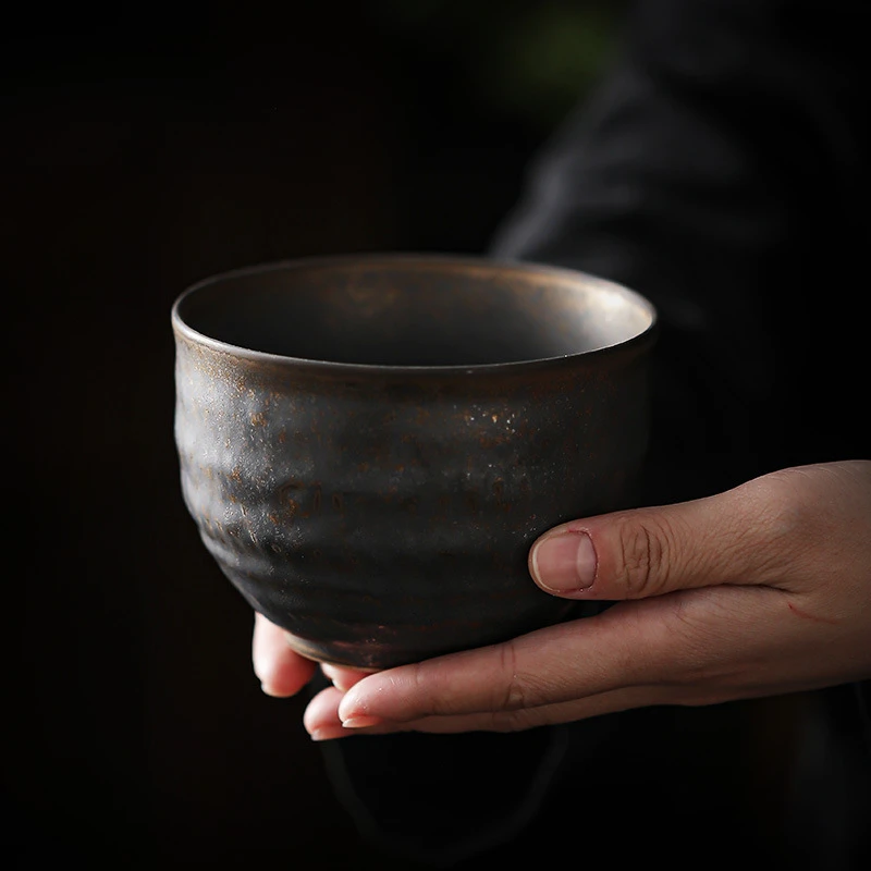 粗陶水盂茶钵茶洗建水家用笔洗茶具配件茶渣桶小号洗茶杯碗收纳