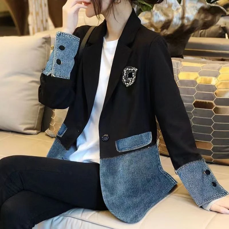 网红休闲百搭2023洋气新款欧洲站小个子大码西服百搭气质女女西装