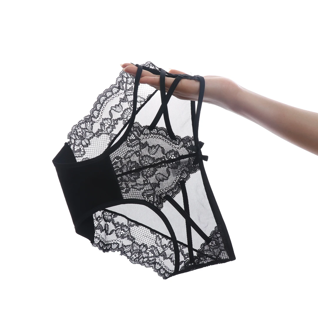 Mimi Angel法式蕾丝火辣无痕内裤女法式舒适时尚蕾丝女士三角裤