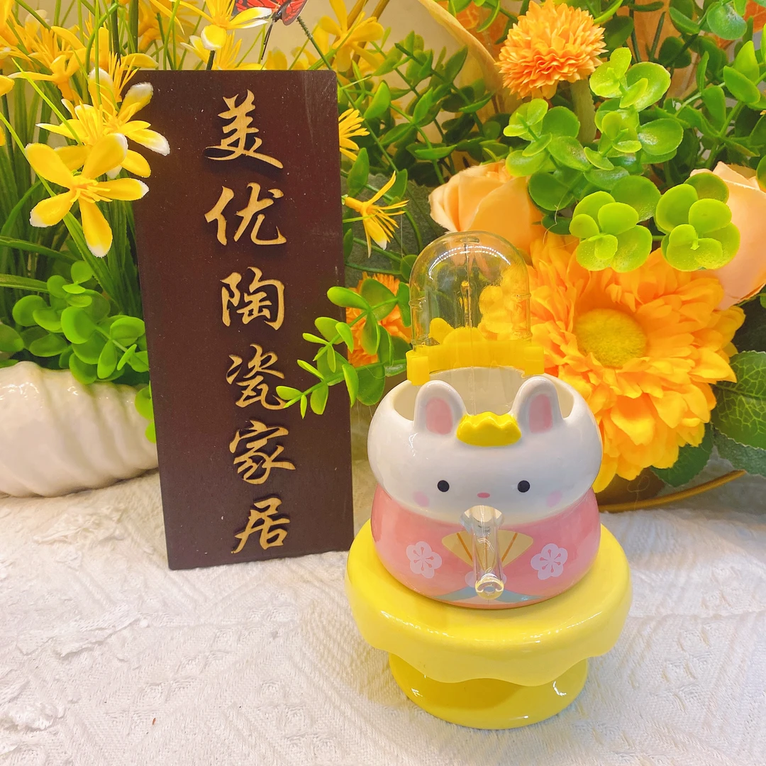 创意陶瓷摆件可爱仓鼠水壶支架(不含水壶)