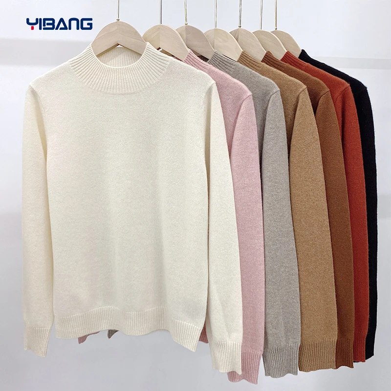 谊邦『康家小山羊绒』半高领羊绒衫纯色保暖打底百搭秋冬针织上衣女