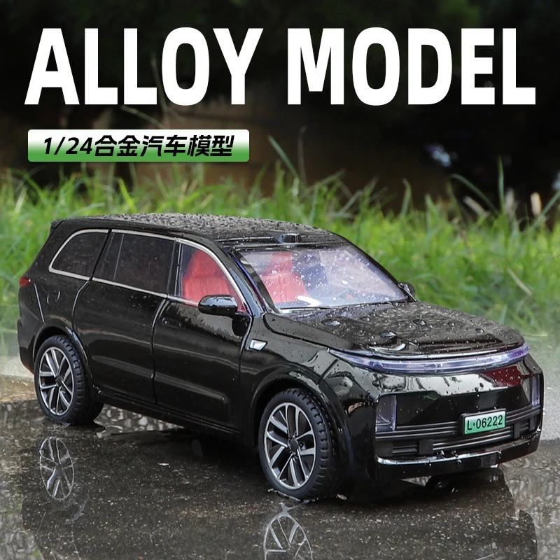 1:24理想L9合金车模型摆件声光回力开门车模型