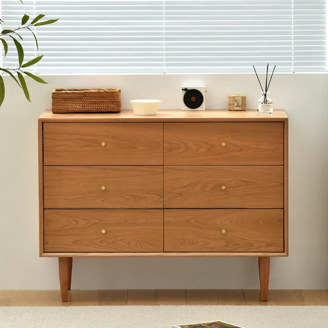 云端六斗柜樱桃木轻奢客厅简约玄关北欧日式抽屉式斗橱