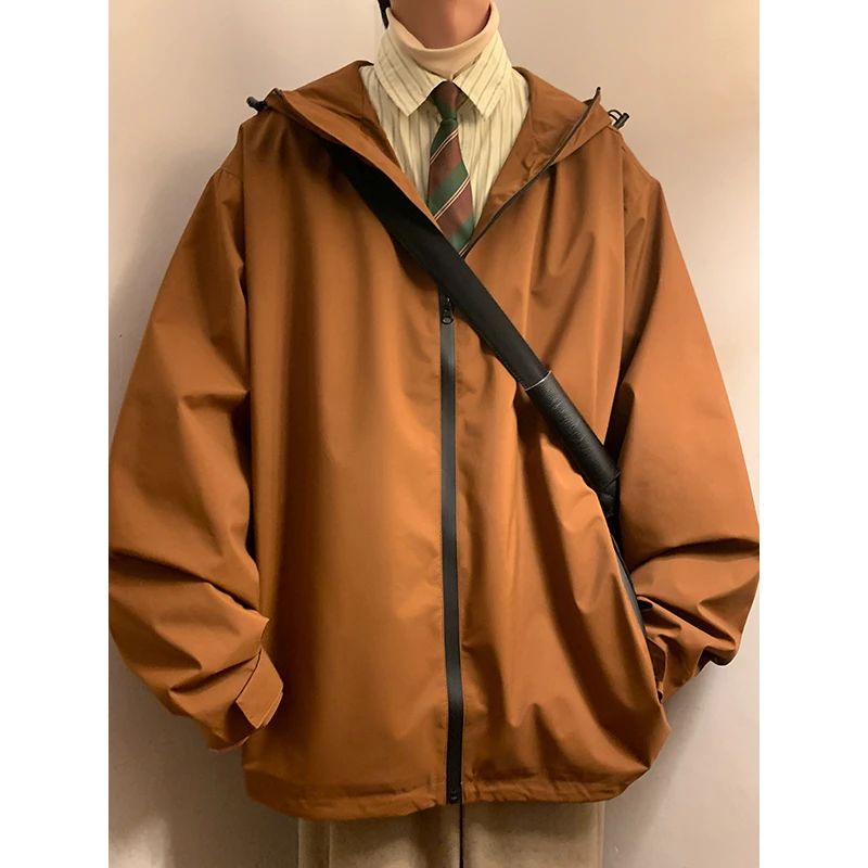 美式复古冲锋衣男秋季户外防风防水外套春秋季潮牌机能风工装夹克