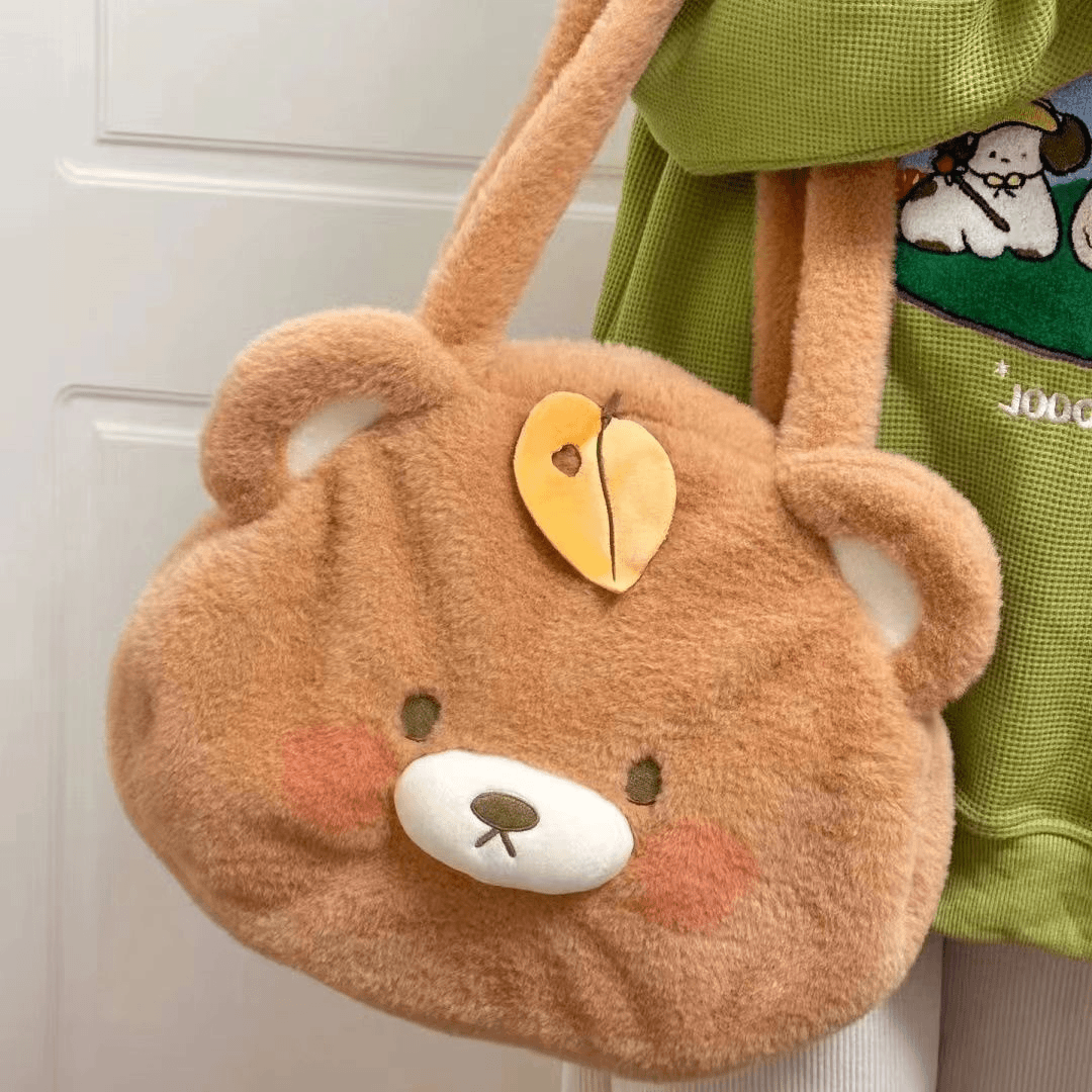 新款毛绒小熊包包女可爱卡通少女心单肩包双肩包学生装书书包C255