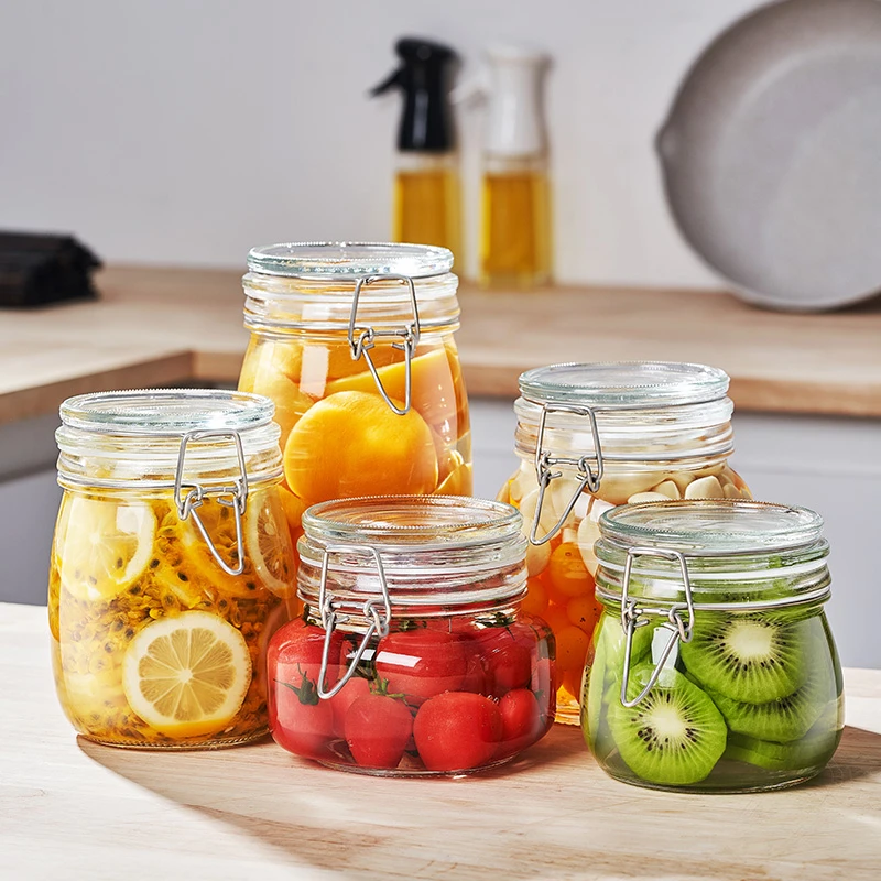 玻璃密封罐食品级玻璃瓶蜂蜜泡酒泡菜坛子腌咸菜空瓶收纳储物带盖