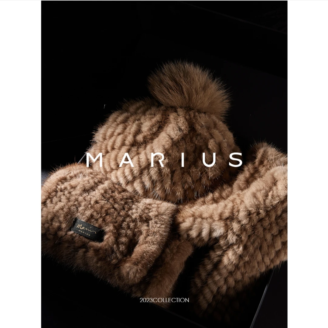 “编织水貂”手工肌理珍珠貂编织手套/帽子/围巾