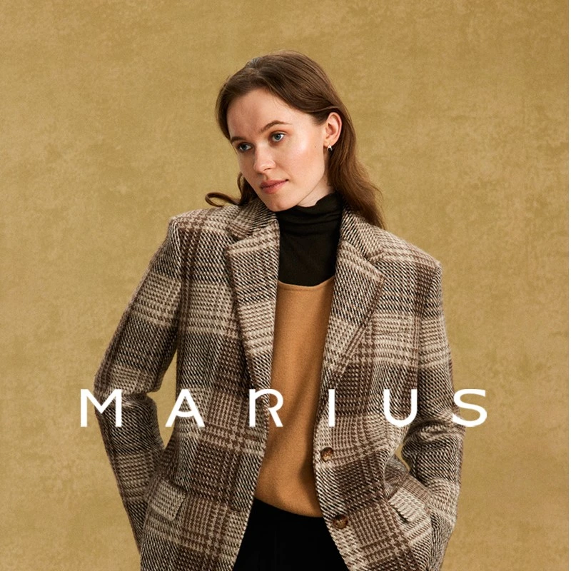 MARIUSOldMoney老钱风Vintage經典格纹M家Weekend粗花呢西装