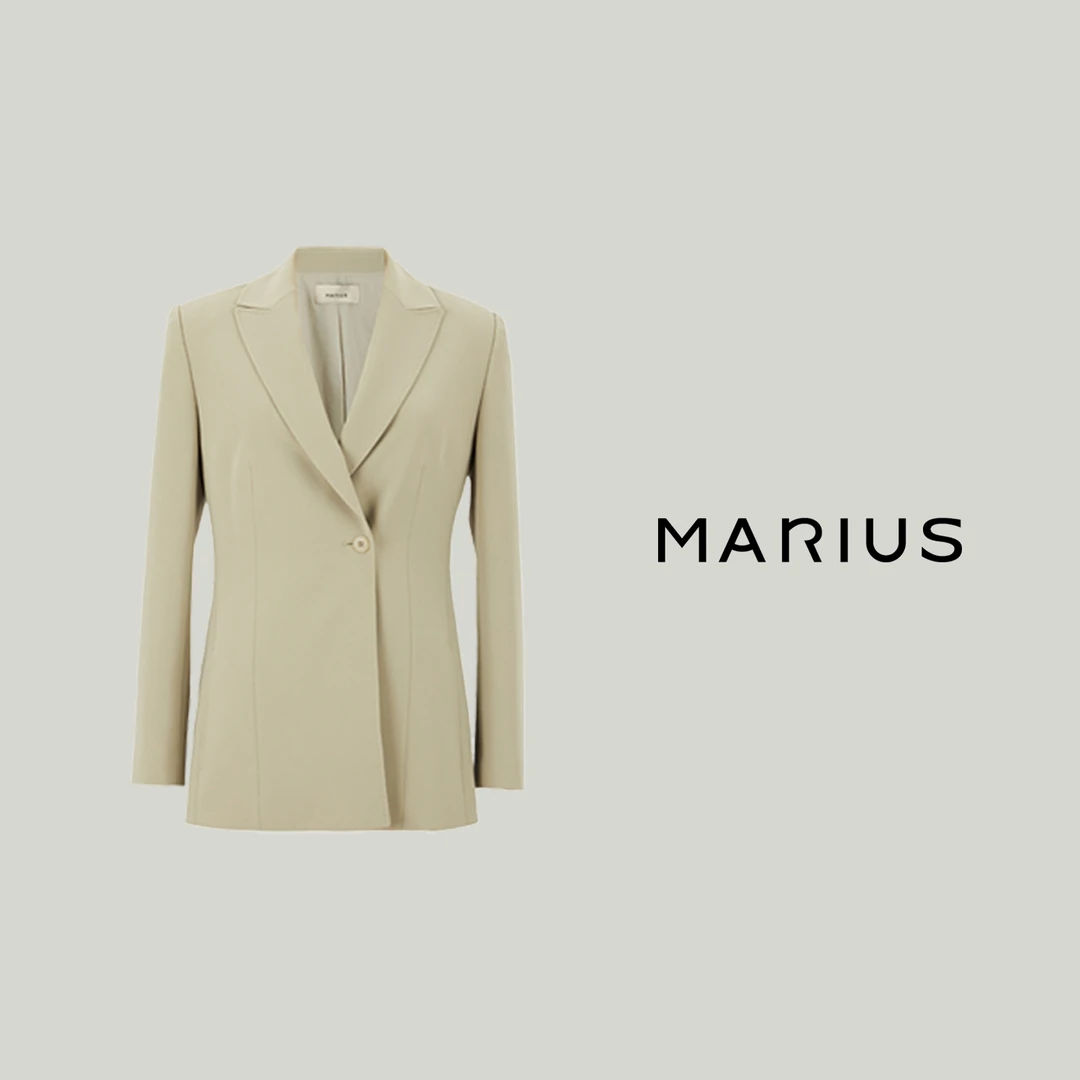MARIUS‘小森林’一粒扣戗驳领西装上衣西装时尚气质休闲通勤修身