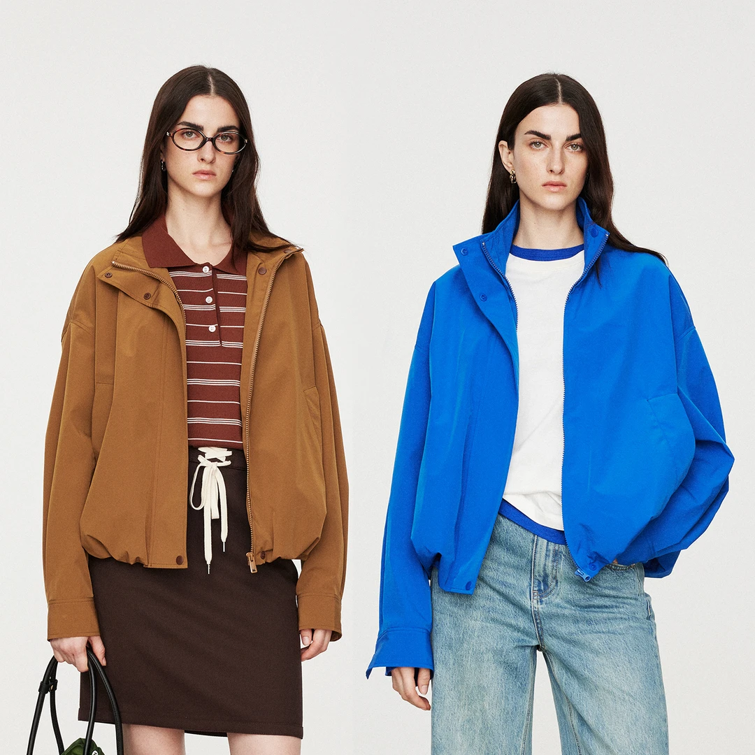 MARIUSMARIUS花苞抽绳款机能风户外运动高领防水防风透气外套秋季