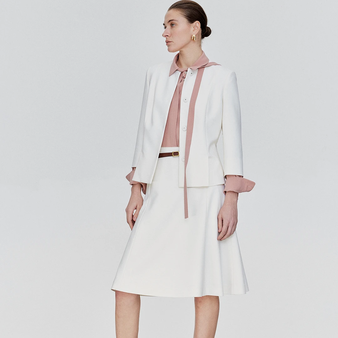 MARIUS“意式极简"御用Soalon三醋花苞西装外套半身裙套装-11