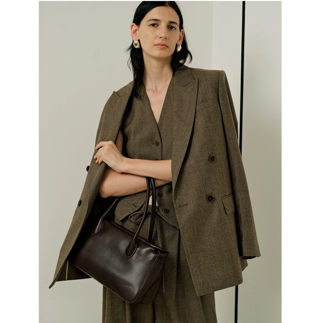 MARIUS【玛黑区】澳洲進口美利奴羊毛日常通勤西装长裤套装